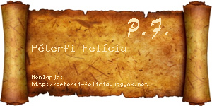 Péterfi Felícia névjegykártya